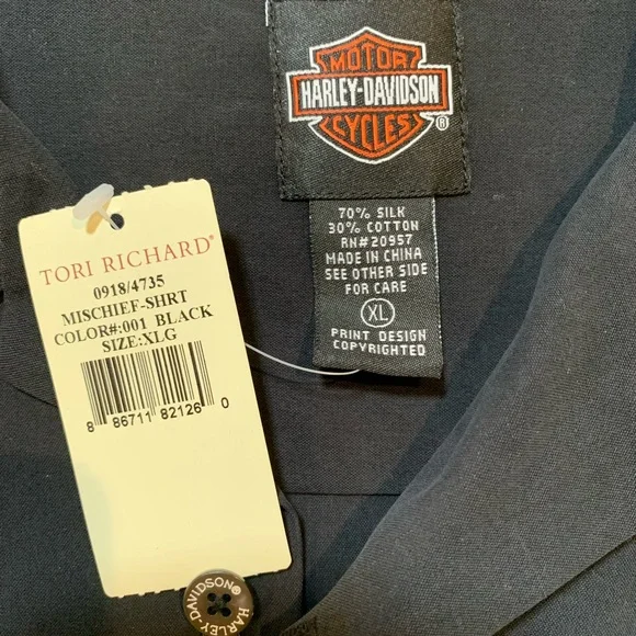 NWT Tori Richard Harley Davidson Mischief Shirt - Picture 10 of 15